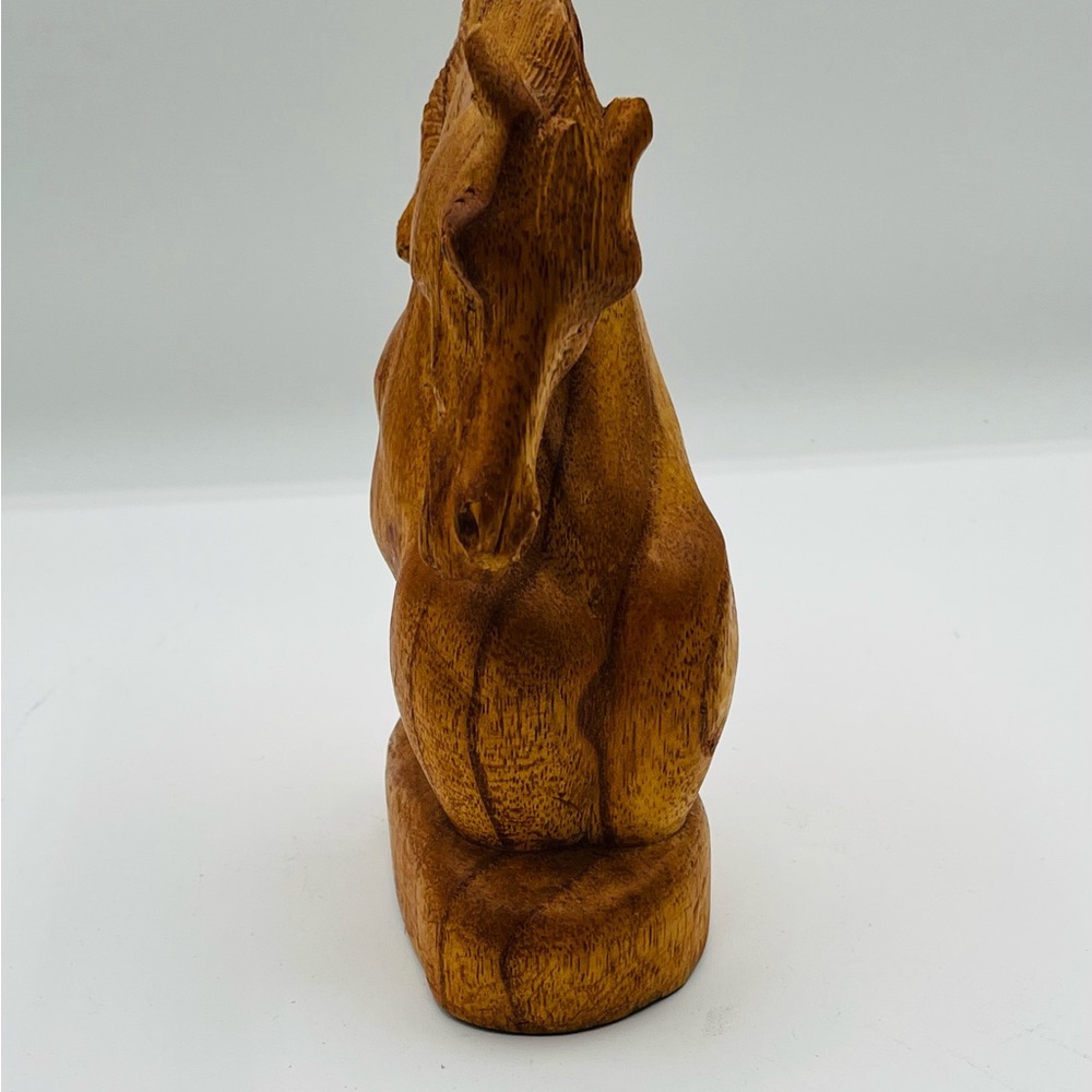 Handcrafted Wooden Horse Sculpture 8 inch tall - Picture 5 of 12